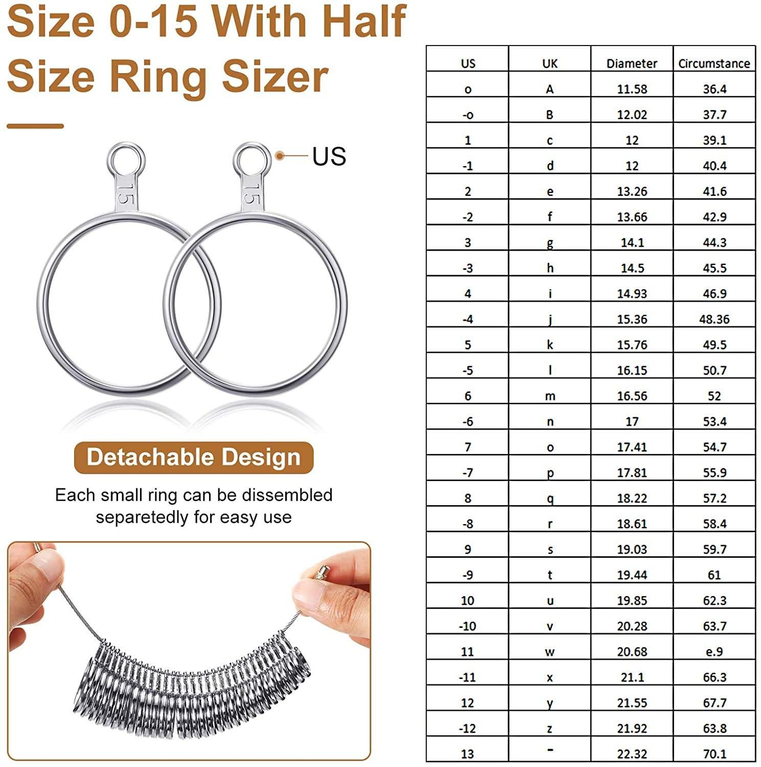 Alloy Ring Sizer Measuring Tool Set - US/UK Size Ring Mandrel, Ring Gauge & Finger Sizer for Jewelry Making, Ring Sizing & Resizing Alloy Ring Sizer Measuring Tool Set - US/UK Size Ring Mandrel, Ring Gauge & Finger Sizer for Jewelry Making, Ring Sizing & Resizing