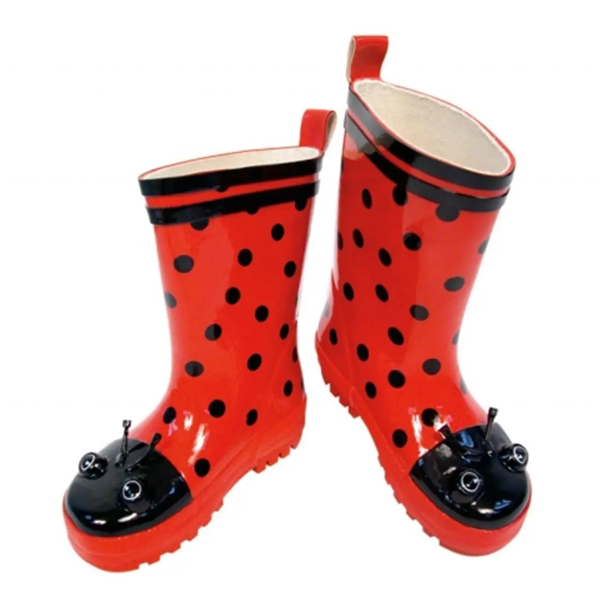 212 MAIN Kidorable Ladybug Rain Shoes - Kids' Children’s Sizes 5 My First Waterproof Natural Rubber Polka Dot Slip-On Puddle-Friendly Outdoor Play Boots, Young Adult Sizes 1-2 Cartoon Water Shoes
