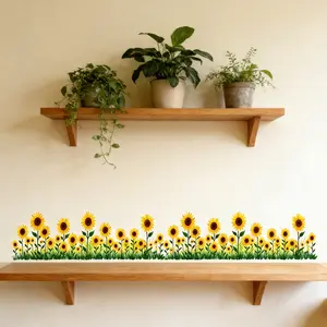 Sunflower Wall Sticker, Self-Adhesive PVC Floral Decal, Spring Home Decor, DIY Decoration for Doors Windows Walls, Perfect Gift