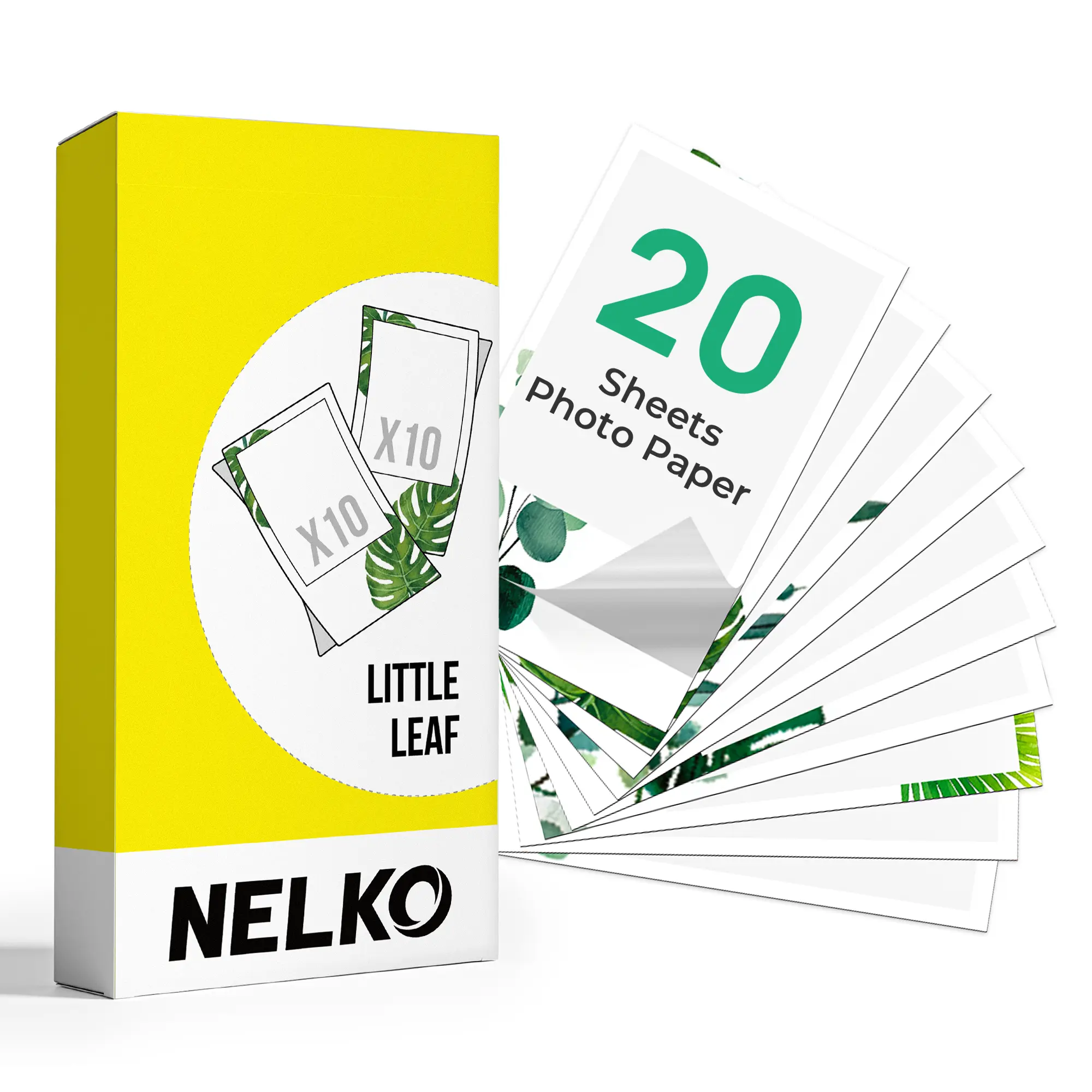 Stick Paper 20 Sheets-Green Leaf