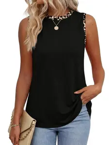 Leopard Print Sleeveless Tank Top, Leopard Print Cami, Plus Size Casual Loose Fit, Soft Stretchy Fabric, Y2K Clothes Summer Outfits, Trendy Daily Casual Wear, Comfortable Relaxed Fit Streetwear Shirts, Stylish Animal Pattern Detail Party Casual Top