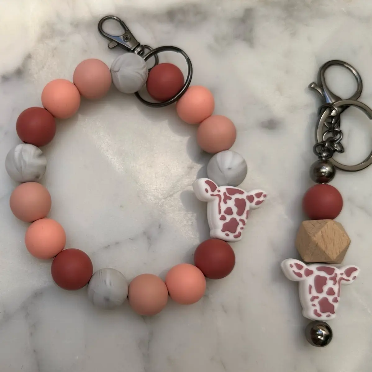 Silicone wristlet keychain and keychain mini bundle