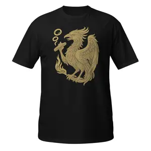 Smokin’ Phoenix T-Shirt – Vintage Mythical Firebird with Cigar & Smoke Rings