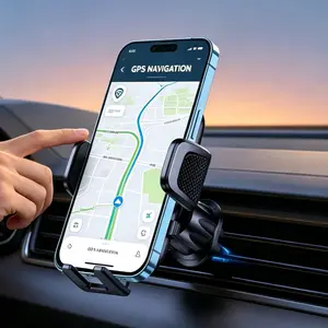 Auto Wider Clamp Car Phone Holder Mount for Air Vent, Gravity Bracket Easy Used, Military Sturdy Metal Air Vent Hook, Car SUV Pickup Truck Air Outlet Cell Phone Mount Holder Stand, Universal for iPhone 17 Pro Max 16 15 14 13 Samsung S25 S24