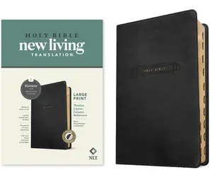 NLT Large Print Thinline Center-Column Reference Bible, Filament Enabled (Leatherlike, Black Holy Windows, Indexed, Red Letter) -- New Living Translation - Bible