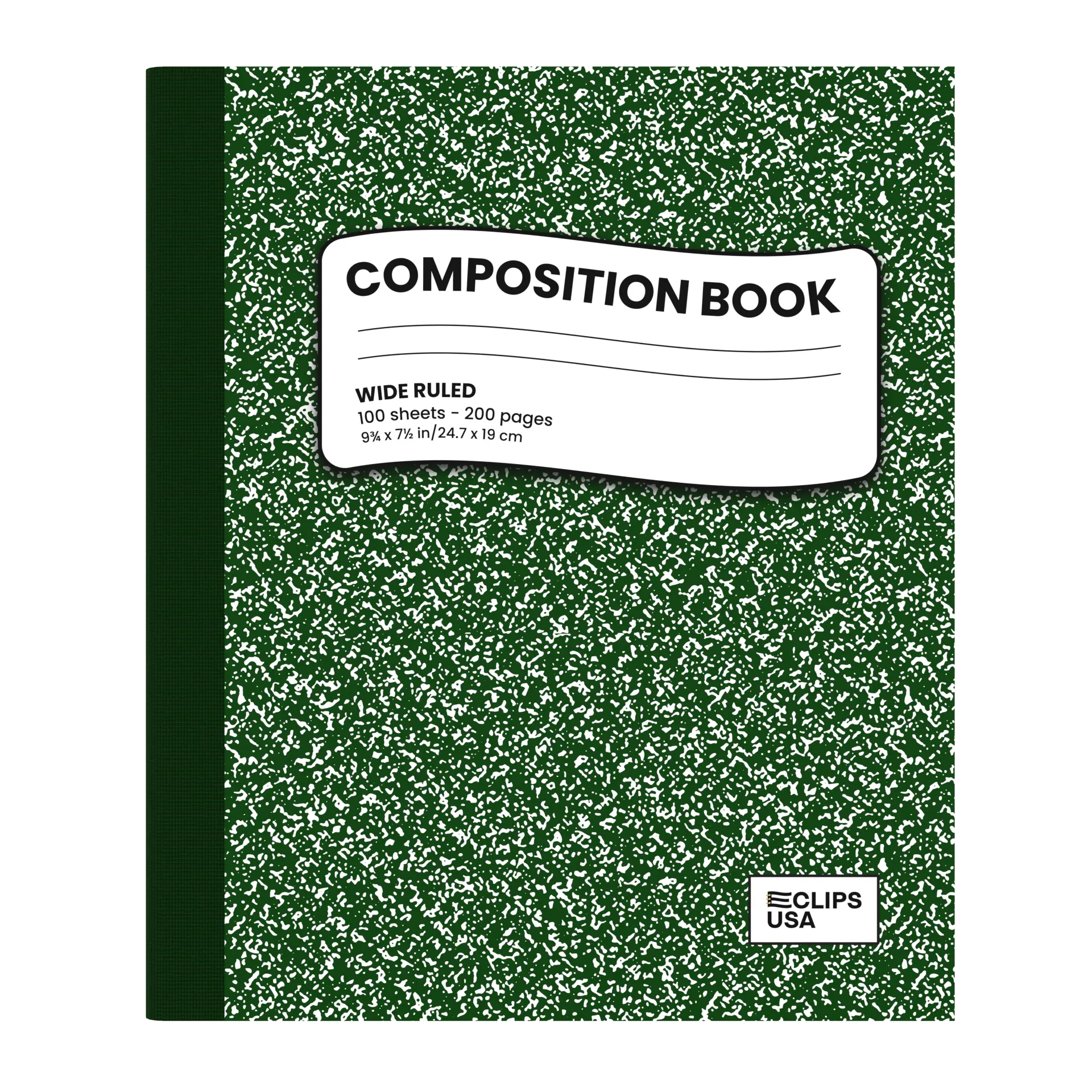 Green Marble Composition Notebook - Wide-ruled, 7.5 X 9.8 Inches, 100 Sheets