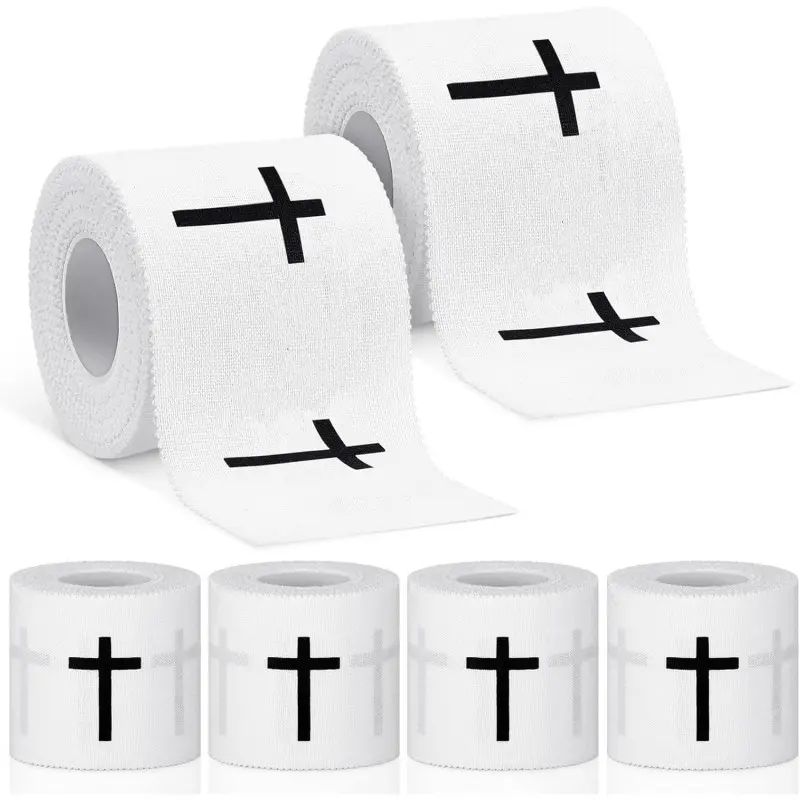 Athletic Tape Cross Tape Christian Sports Wrap 2in x 23ft No Sticky Residue Wrist Ankle Tape for Gymnastics Boxing Lacrosse Climbing Hockey Bat