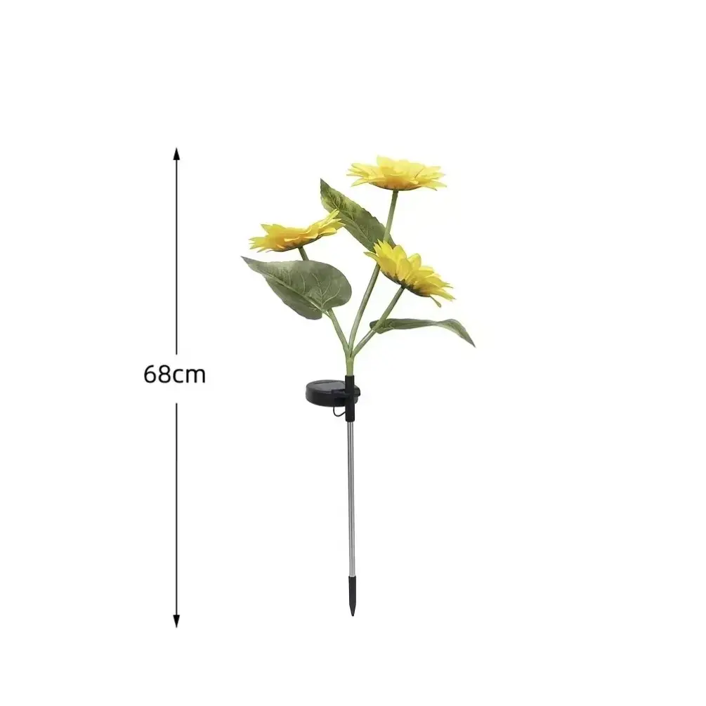 LED Solar Sunflower Garden Stake Lights - 2/4/6 Packs, 14cm Large Flower Heads, 65cm Tall, IP65 Waterproof Realistic Decor for Lawn, Patio