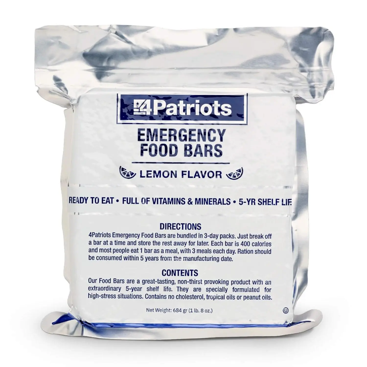 4Patriots Emergency Food Bars: Non-Perishable S.O.S Ration Designed to Last 5 Years, 9 Servings