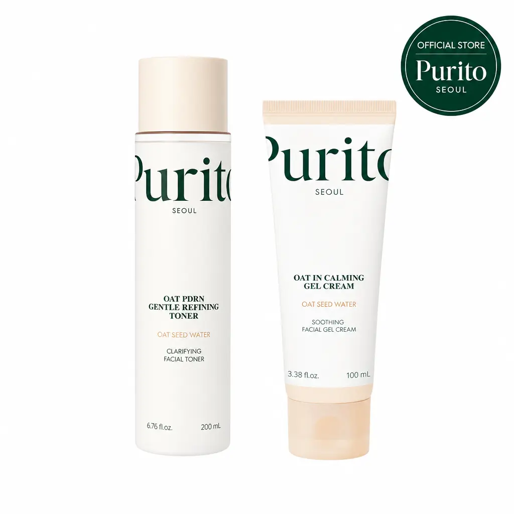 [Purito Official] Gentle Calming Duo | PDRN Toner + Oat Calming Gel Cream | Korean Skincare