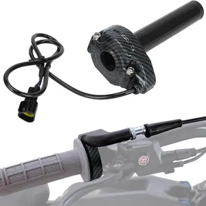 Electric Dirt Bike Throttle Twist Handle Throttle Cable for Sur Ron Light Bee X LBX E-Ride Pro SS S Carbon Fiber Pattern Handlebar Grip