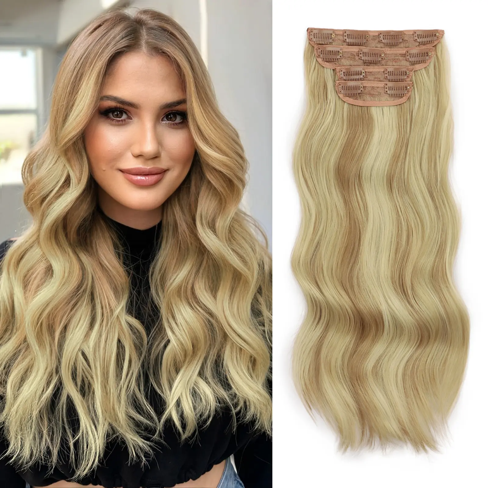 Honey Blonde mix Blonde (wavy)