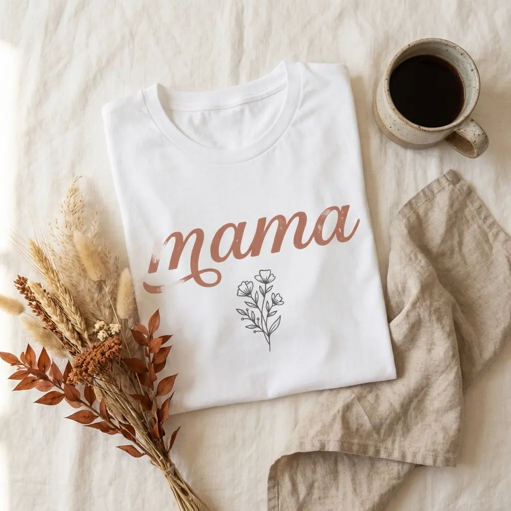 Mama Shirt — Vintage Script Floral Mama Tee | Soft Cotton Mom T-Shirt, Mother's Day Gift, New Mom, Baby Shower, Gift for Mom
