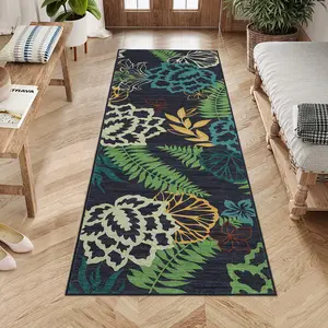 Long Runner Rugs Machine Washable Runners, Hallway Modern Floral Distressed Area Rug, Indoor Non Slip Non Shedding Floor Carpet for Kitchen Hall Laundry Room
