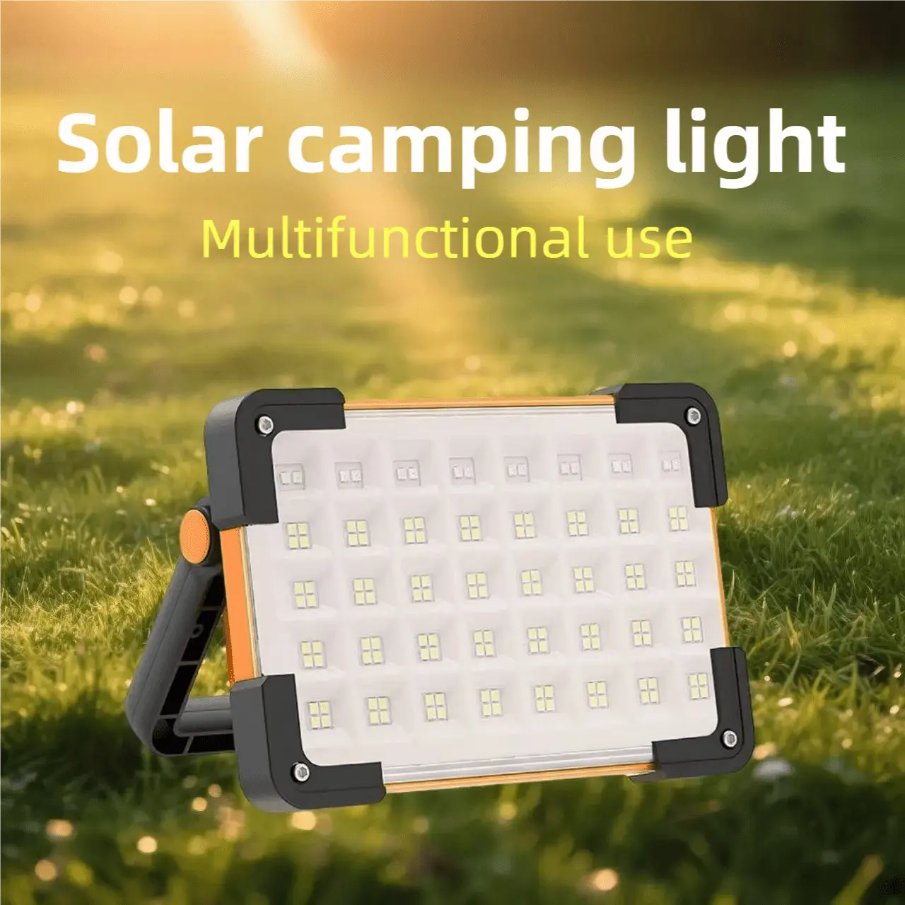4-in-1 High Lumen Rechargeable Solar LED Work Light - Solar & USB Charging, Adjustable Brightness, Lithium Battery, Portable Floodlight, Multifunctional Rechargeable Outdoor LED Flashlight for Camping, Emergency Use, Led Rechargeable Flashlights