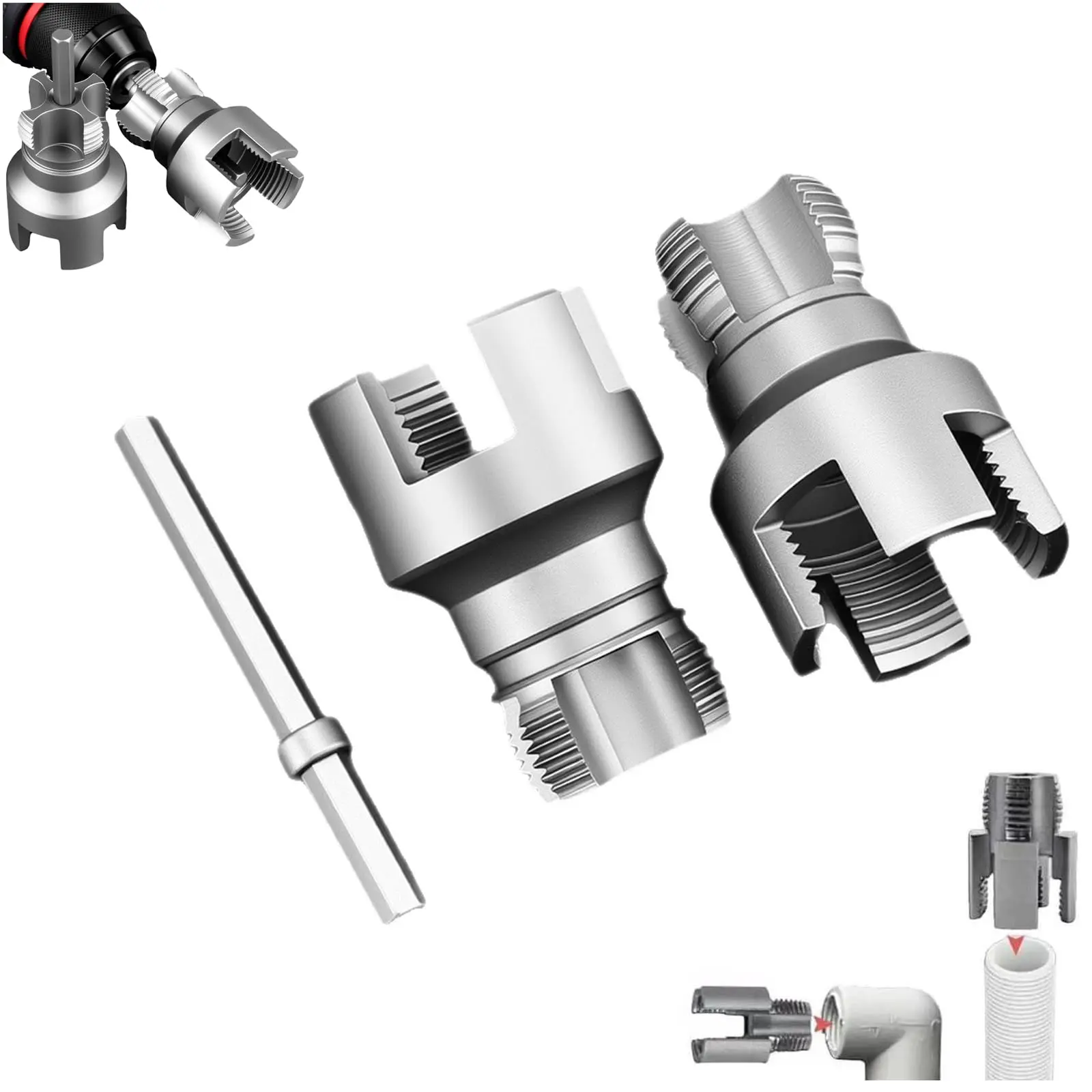PPR Pipe Threading Tool Set - Integrated Internal-External Screw Tools, Ratcheting Tubing Cutter, Durable Design for Plumbing Enthusiasts’ DIY Plumbing Repairs