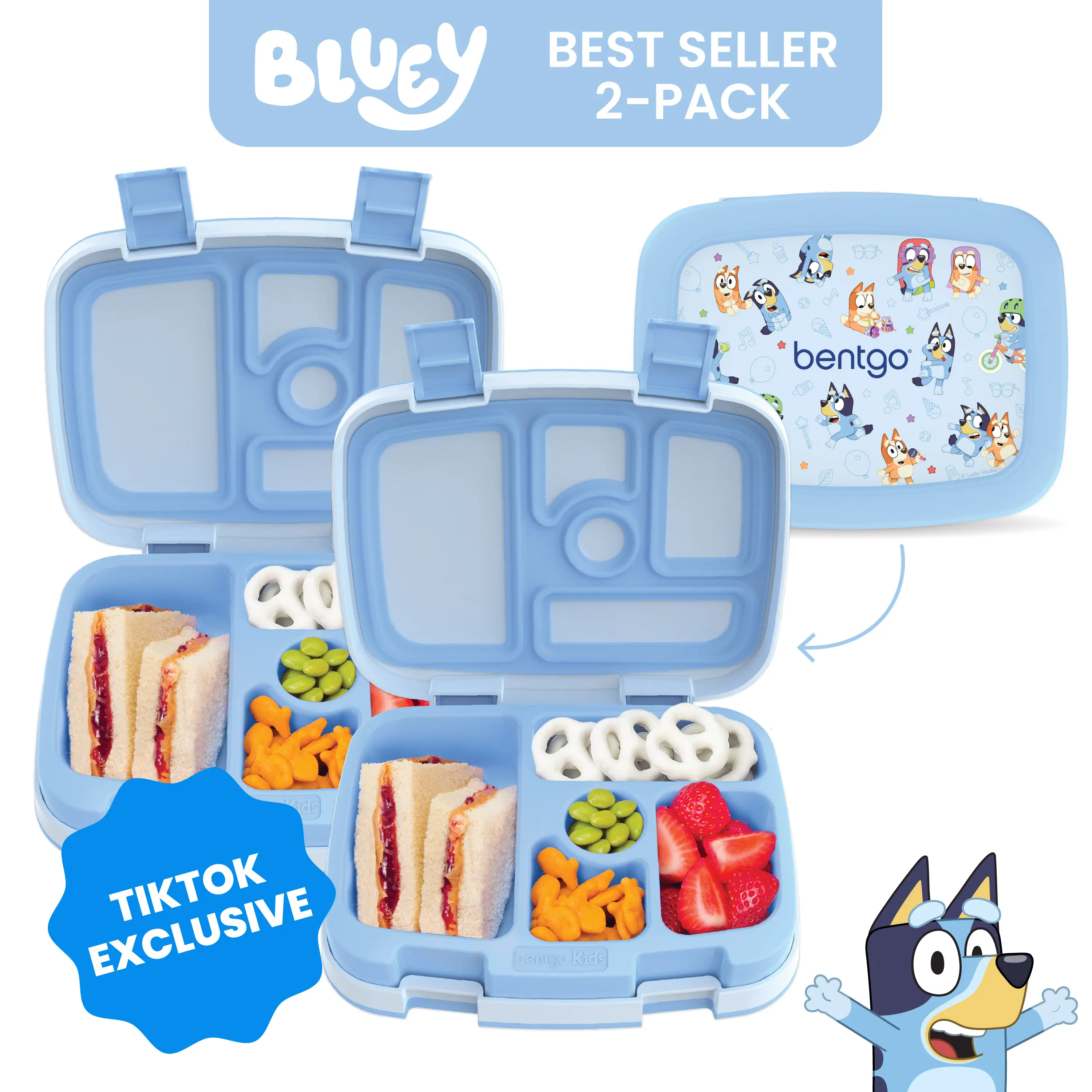 Bentgo + Bluey Kids Prints Lunch Box (2-Pack)