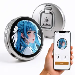 Ani-Pin SE Digital Pin/Badge with Audio, Electronic Button with LED Screen, Customizable Anime Style Badge with Dynamic Touch Screen, Ita Bag Accessory for Parties, Fan Events, Cosplay, Concerts, Anime Fans and Fan Communities