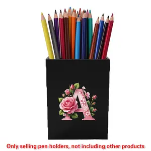 Acrylic Pencil Holder, Marker Pen Holder, Multi-Functional Desk Organizer, Portable Design, Large Capacity, Butterfly Letter Pattern