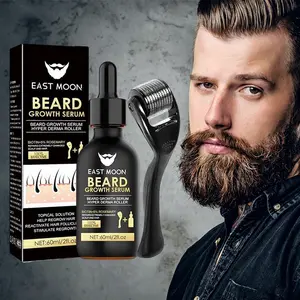 Beard Growth Kit - Serum & Roller Duo for Thicker Facial Hair - Natural Nutrient Oil + 540 Needle Roller - Daily Grooming Essentials for Men,Easy to Use, Perfect Gift for Him