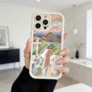 Elegant Slim Case for iPhone11/12/13/14/15/16/promax/x/xs/xr/xsmax Case Religious Landscape Oil Painting Ultra Thin, Shockproof, Soft and Feminine