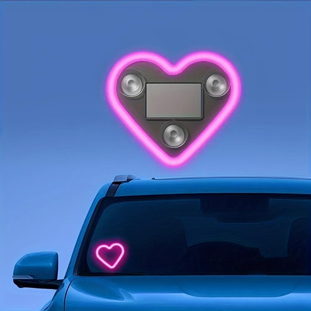 Wireless Solar Car LED Light |   Heart Shape |   Strong Grip Window Decor