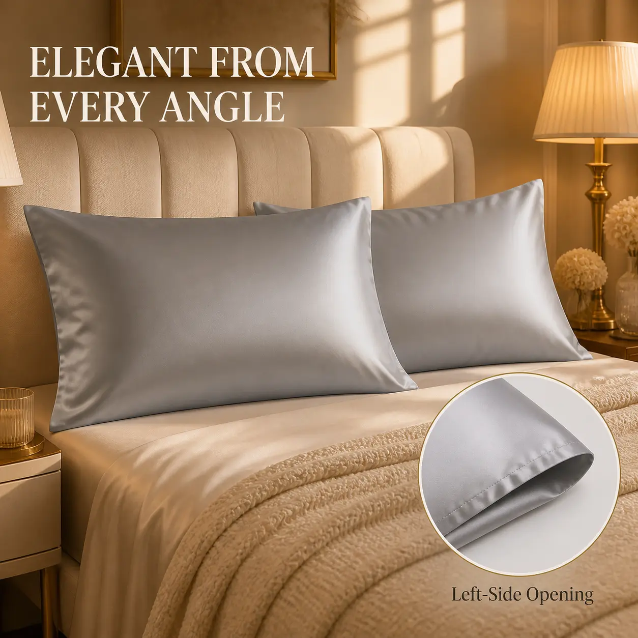 Silky Satin Pillowcases for Hair, 2-Pack or 4-Pack Zipper-Free Envelope Closure Pillow Covers, Low-Friction Surface for Beauty Sleep, Multiple Colors