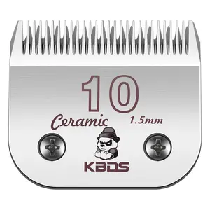 KBDS Ceramic Dog Grooming Blades 10#-1.5mm Compatible with Andis Oster Wahl A5 Clippers Durable Ceramic & Carbon Steel Blades
