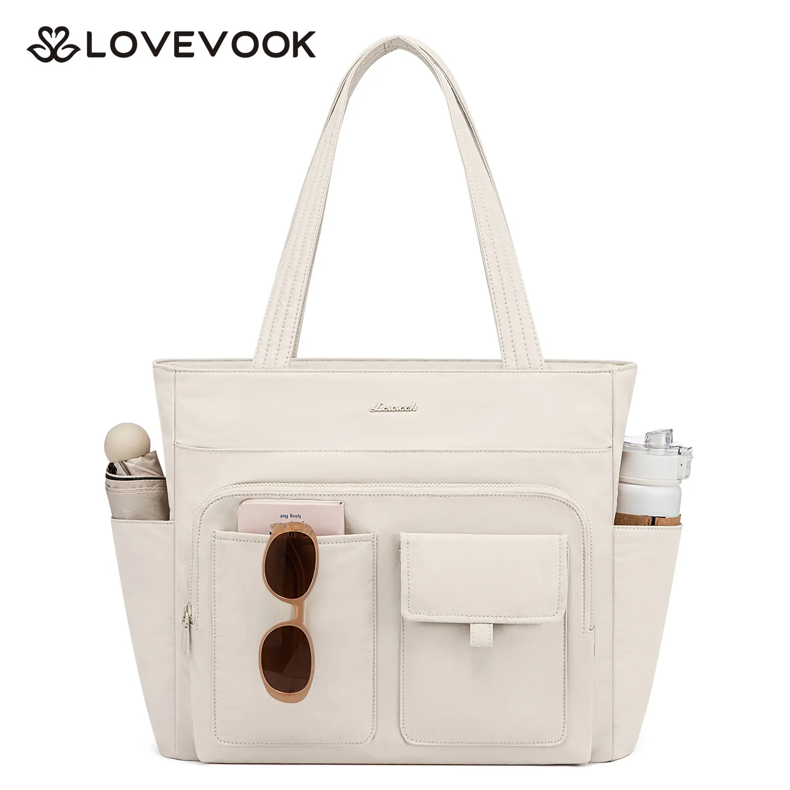 【NEW IN】LOVEVOOK TikTokShopBackToSchool Tote Bag For Women,Laptop Work Totes Bags For Women With Multiple Pockets,Teacher Nurse Work Travel Tote Bag