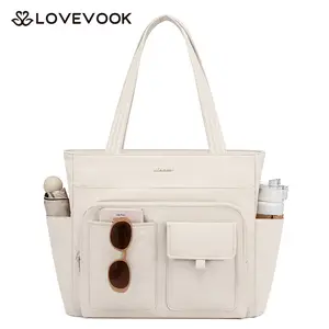 【NEW IN】LOVEVOOK Summervibes Tote Bag For Women,Laptop Work Totes Bags For Women With Multiple Pockets,Teacher Nurse Work Travel Tote Bag
