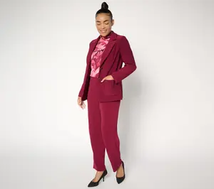 Susan Graver Regular Brushed Back LK Fusion Notch Collar Blazer