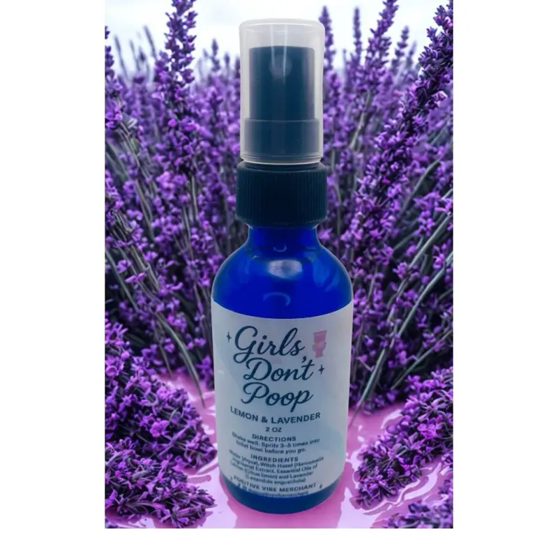 Girls Don't Poop Bathroom Odor Eliminator - Lemon & Lavender Scented Spray for Freshness - 2 oz Bottle