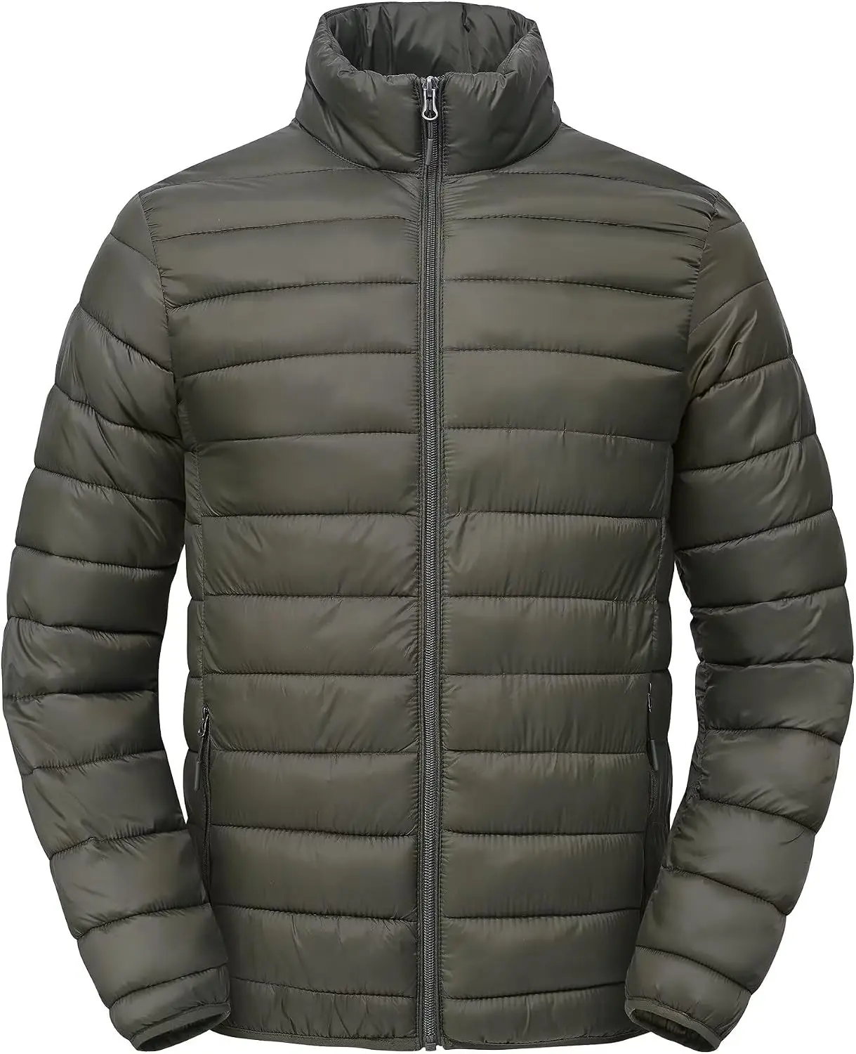 Mens Winter Coats Thermal Lightweight Puffy Jackets Men Waterproof Warm Puffer Coat with Zip Pockets