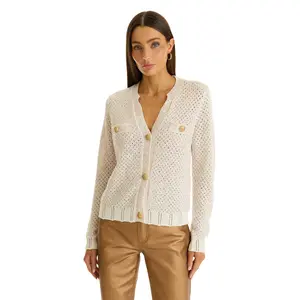 Shannon Sequin Cardigan Top - Pearl