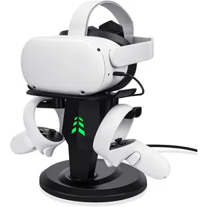 VR Stand, Headset Charging Dock, VR Display Stand Accessories for Meta/Oculus Quest 2, PSVR 2,Rift, Rift S,Valve Index Headset and Touch Controllers