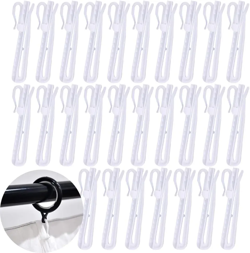 40 Pack Curtain Hooks Drapes Hanger Adjustable Shorten Hanging Hook Pinch Pleat Clip Holder Pleater Drapery Prong Pin for Window Door Shower Curtains Rod Ring Pleated Ratchet System : Home & Kitchen