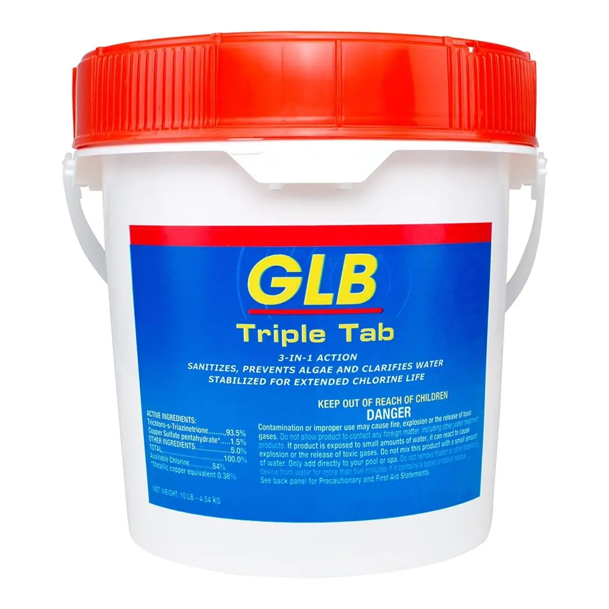 212 MAIN 10 lbs Triple Tab Chlorine Tabs, 3-in-1 Action Sanitizer and Pool Clarifier, Prevents Algae for Water Maintenance, Sanitizing Tab