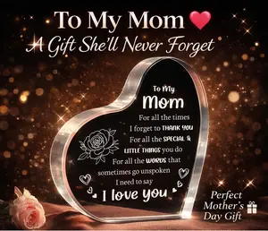 Gifts for Mom From Daughter Son, Mom Birthday Gifts - Acrylic Keepsake 3.9x3.9 Inch - I Love You Mom Mothers Day Gifts，- Best  Mother's Day Gifts for Mom
