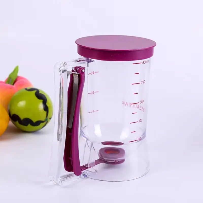 Handheld batter dispenser, dispenser funnel, cake mixing ball, funnel batter measuring cup, pastry dough dispenser with graduated measurements