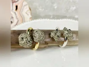 RP Double Crystal Rings - Gold, Pyrite