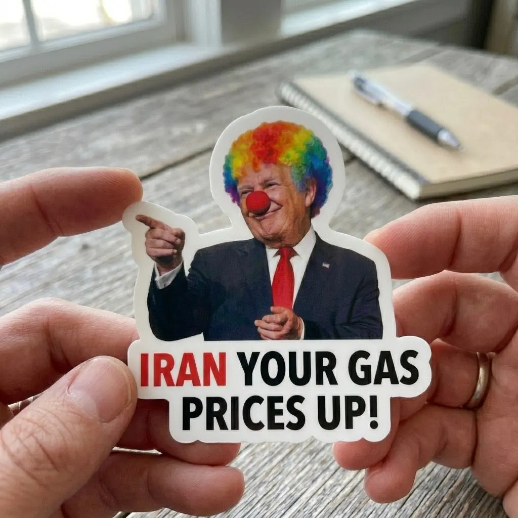 IRAN your Gas Prices Up Trump Stickers - Funny Stickers for Liberals