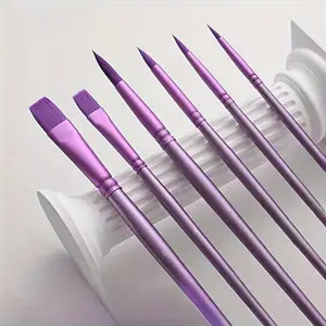 4/6/10pcs High-Quality Oil Painting Brush Set, Drawing Painting Kit, Ideal for Oil, Acrylic, Watercolor Art, Various Shapes and Sizes, Perfect for Festive Arts