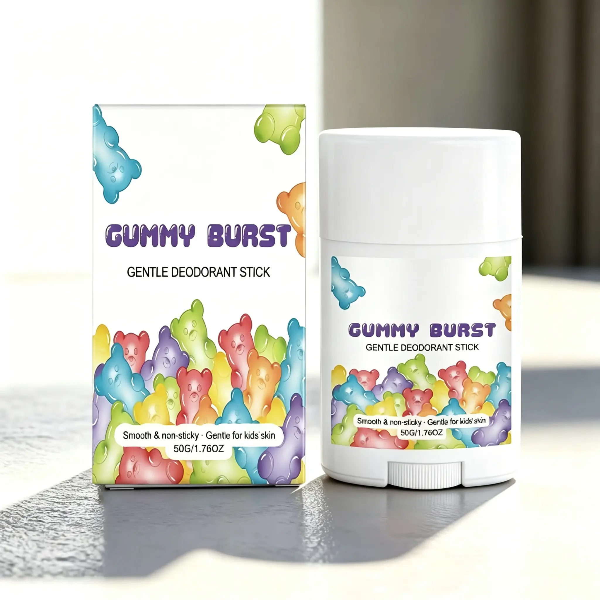 Beach Breeze Natural Deodorant for Kids & Teens I Mom's Choice  | Aluminum-Free, Paraben-Free, Hypoallergenic I 24-Hour Protection I Beach Gummy Burst Scent I 1.76 oz