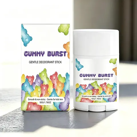 Beach Breeze Natural Kids Deodorant - Mom's Choice, Aluminum-Free, Paraben-Free, Hypoallergenic, Gentle, Smooth, Sensitive Skin Care, 24-Hour Protection, Refreshing Bright Beach Gummy Burst Scent, 1.76oz Stick