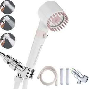 Shower  with Handheld, Shower Heads High , High Flow Even with Low Water -Hand Held Showerhead Set,3 Modes Filtered Showerhead with 59?Replacement Hose/Bracket/Cotton Filters