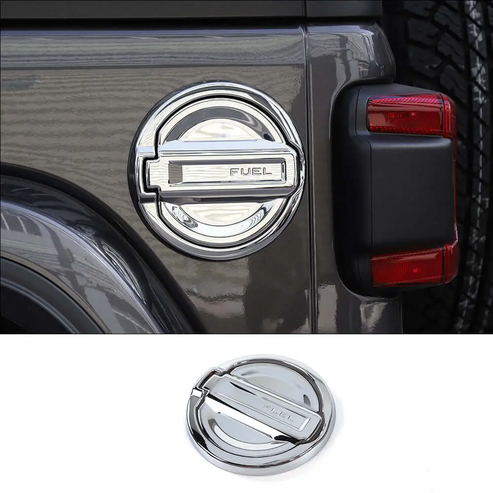 ABS Carbon Fiber Gas Cap Cover Trim for 2018+ Jeep Wrangler JL 2/4-Door, 3-Layer Coat, UV Resistant, Scratch-Proof, Easy DIY Installation, Self-Adhesive, Long-Lasting Auto Exterior Accessory (Red, Green, Black, Blue)