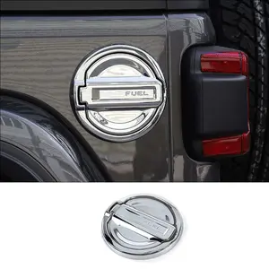 Custom For 2018+ Jeep Wrangler JL 2/4Door Fuel Tank Gas Cap Cover Trim Car Exterior Accessories, ABS Carbonfiber Everything red green black blue