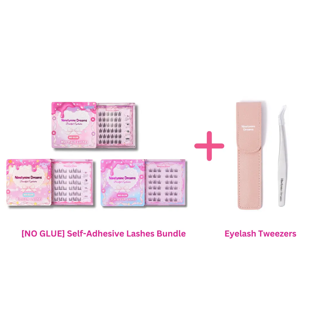 [NO GLUE] LASHES BUNDLE + Tweezers