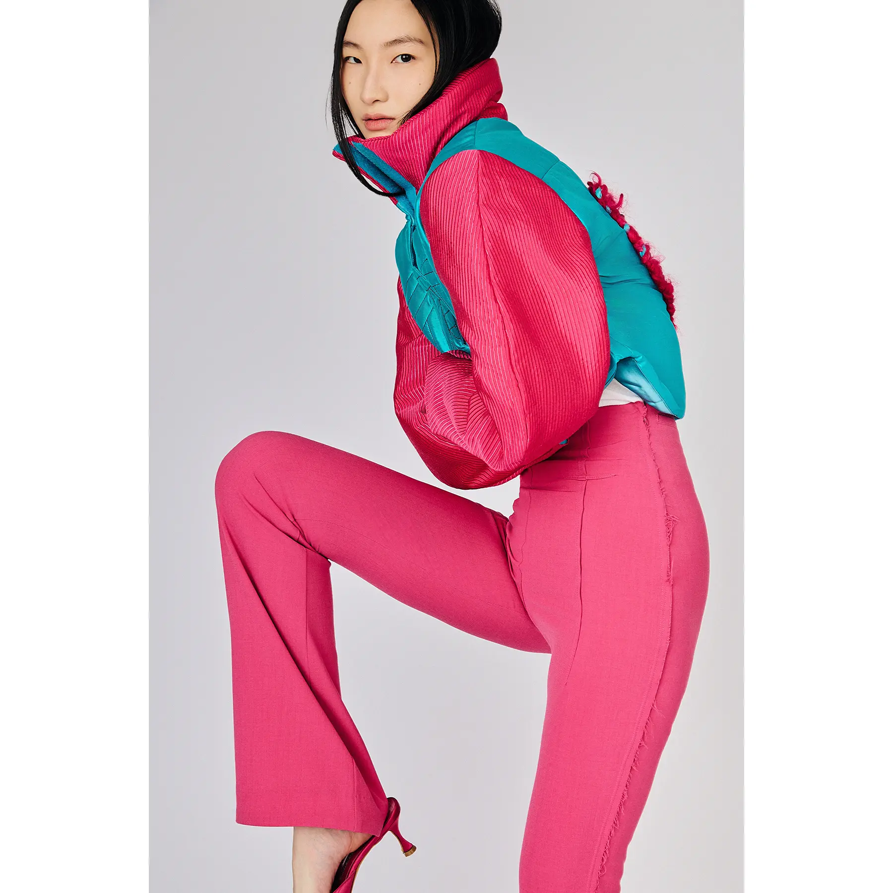 Electronic Heart Cropped Jacket
