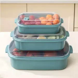 Set of 3 Food Grade Refrigerator Storage Boxes, Ventilated Design, Perfect for Keeping Meat Fruits Vegetables Fresh